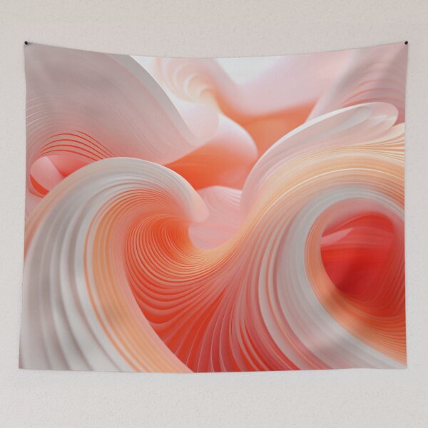 Item preview, 3D SoundScape: Geometric Patterns in White to Coral Orange designed and sold by PaintbrushPlace.