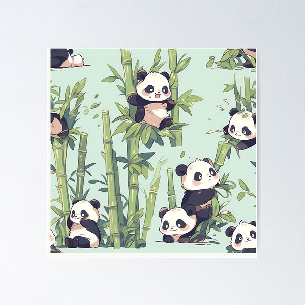 Chinese ink painting - panda with bamboo - ink painting panda bear