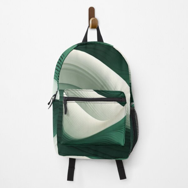 Item preview, 3D Sound Waves: Minimalist Geometric in White & Forest Green designed and sold by PaintbrushPlace.