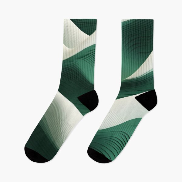Item preview, 3D Sound Waves: Minimalist Geometric in White & Forest Green designed and sold by PaintbrushPlace.