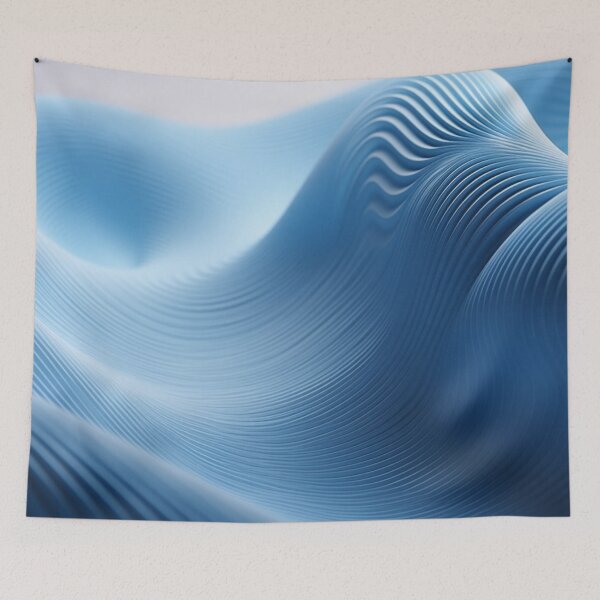 Item preview, 3D SoundScape: Minimalist Geometric in White & Blue designed and sold by PaintbrushPlace.