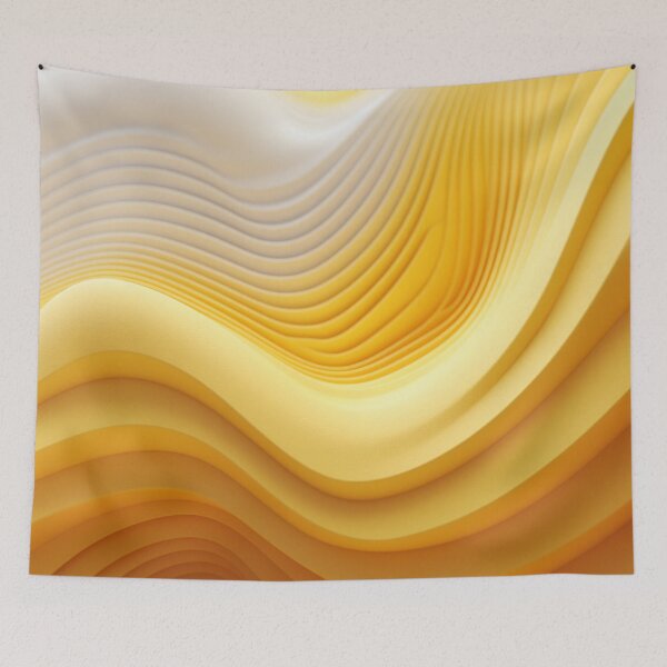 Item preview, 3D Sound Geometry: Minimalist Pattern in White & Yellow designed and sold by PaintbrushPlace.