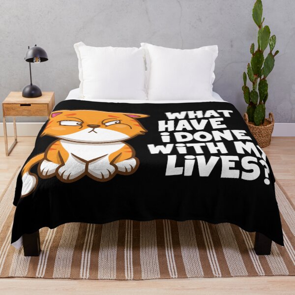 Item preview, What have I done with my lives? cat (on dark colors) designed and sold by messy-nessie.