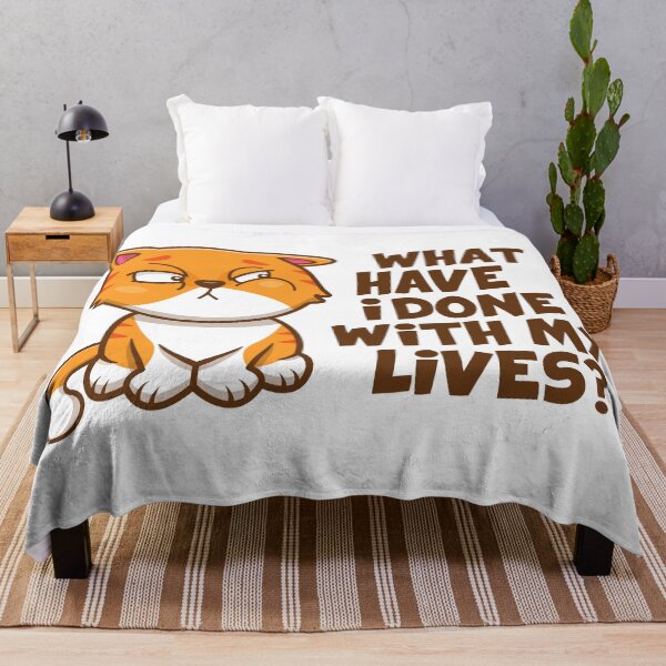 Item preview, What have I done with my lives? cat (on light colors) designed and sold by messy-nessie.