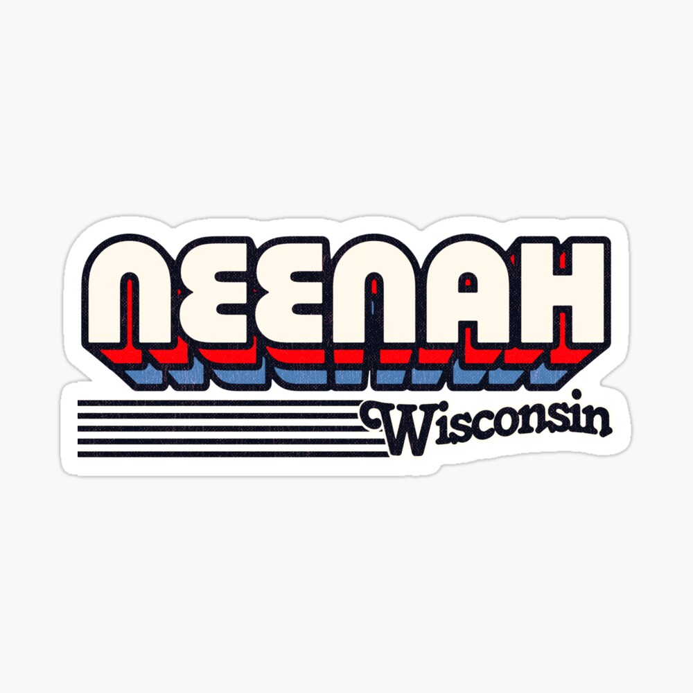 Neenah, Wisconsin | Retro Stripes Sticker