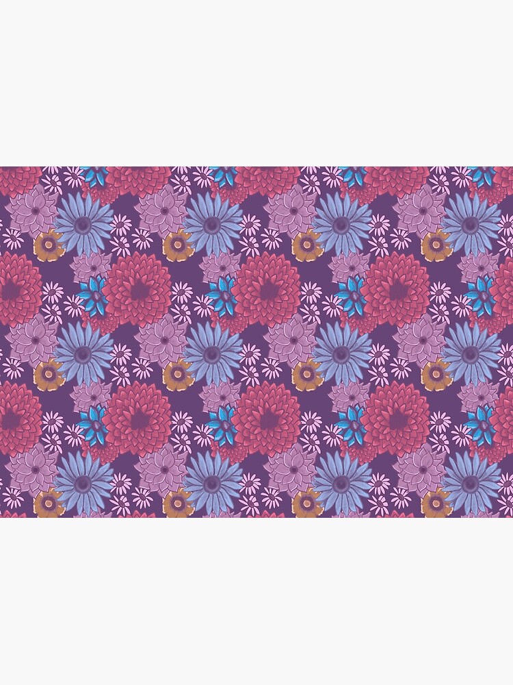 Thumbnail 3 of 3, Jigsaw Puzzle, Purple Muted Flower Pattern designed and sold by quirkyburp.