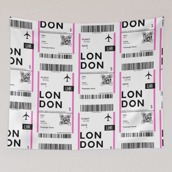 Item preview, London Airplane Boarding Pass designed and sold by RoamInk.