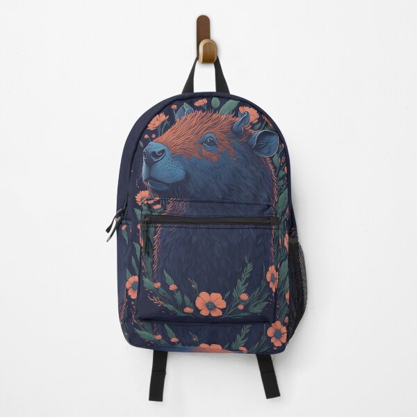 Item preview, charming Capybara rodent in flower splash, cool design designed and sold by Meena-tta.