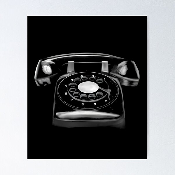 Item preview, Black Rotary Dial Phone Artwork	 designed and sold by dnhysanpz88.