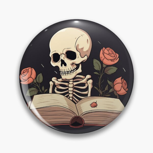 Item preview, Skeleton Aesthetic Reading Book Rose Cute Art designed and sold by redstar19.