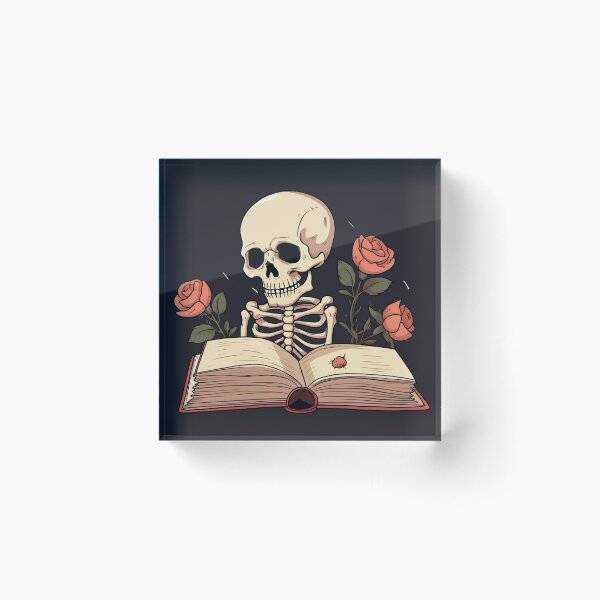 Item preview, Skeleton Aesthetic Reading Book Rose Cute Art designed and sold by redstar19.