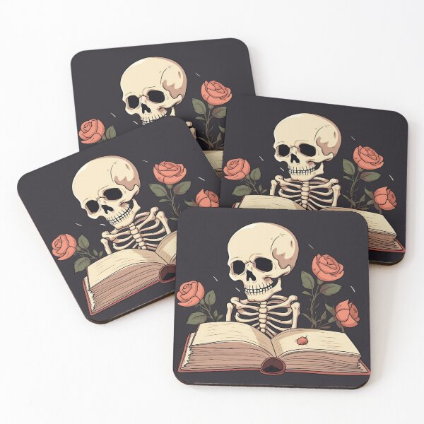 Item preview, Skeleton Aesthetic Reading Book Rose Cute Art designed and sold by redstar19.