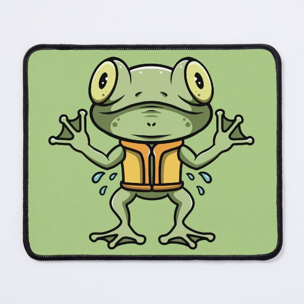Item preview, cute frog wearing life jacket cartoon illustration designed and sold by cubbone.