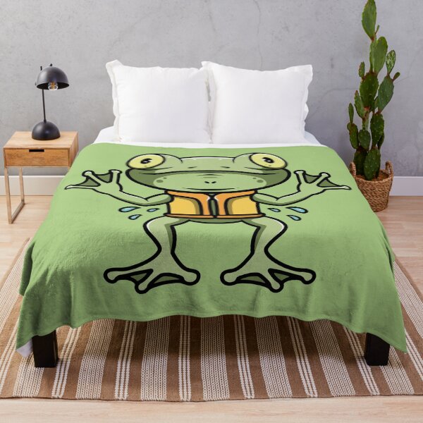 Item preview, cute frog wearing life jacket cartoon illustration designed and sold by cubbone.