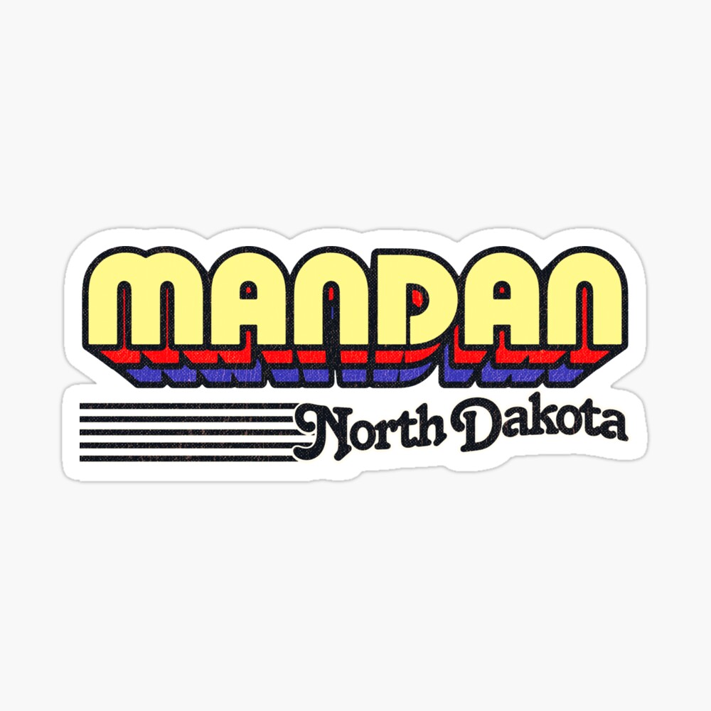 Mandan, North Dakota | Retro Stripes Sticker