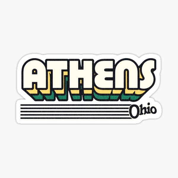 Athens, Ohio | Retro Stripes Sticker