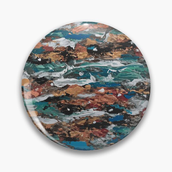 Item preview, Abstract turquoise and orange sea motif pattern designed and sold by mariya-ivanova.