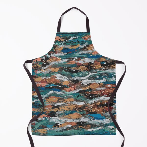 Item preview, Abstract turquoise and orange sea motif pattern designed and sold by mariya-ivanova.