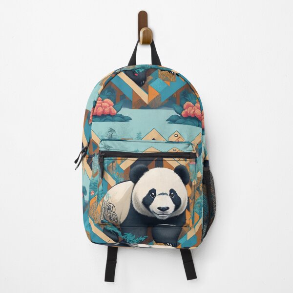 Item preview, Panda bear graffiti illustration flowers cute charming orange blue colours designed and sold by Meena-tta.