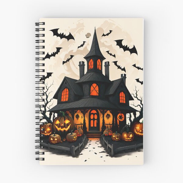 Artikelvorschau, Gruseliges Herrenhaus mit Kürbissen und Fledermäusen (Halloween) entworfen und verkauft von Schedel.
