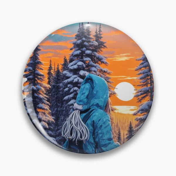 Item preview, Young Girl Watching Winter Forest Sunset designed and sold by Ridiculam Toga.