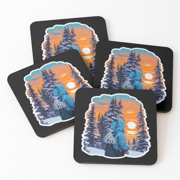 Item preview, Young Girl Watching Winter Forest Sunset designed and sold by Ridiculam Toga.