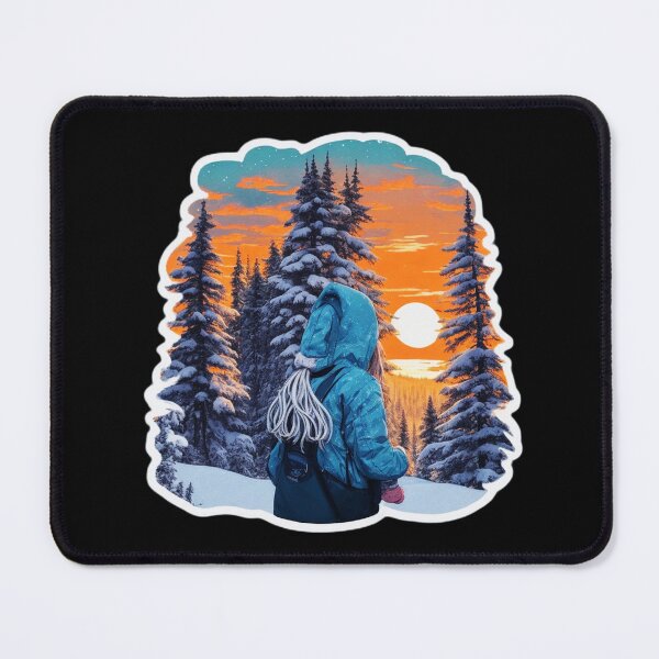 Item preview, Young Girl Watching Winter Forest Sunset designed and sold by Ridiculam Toga.