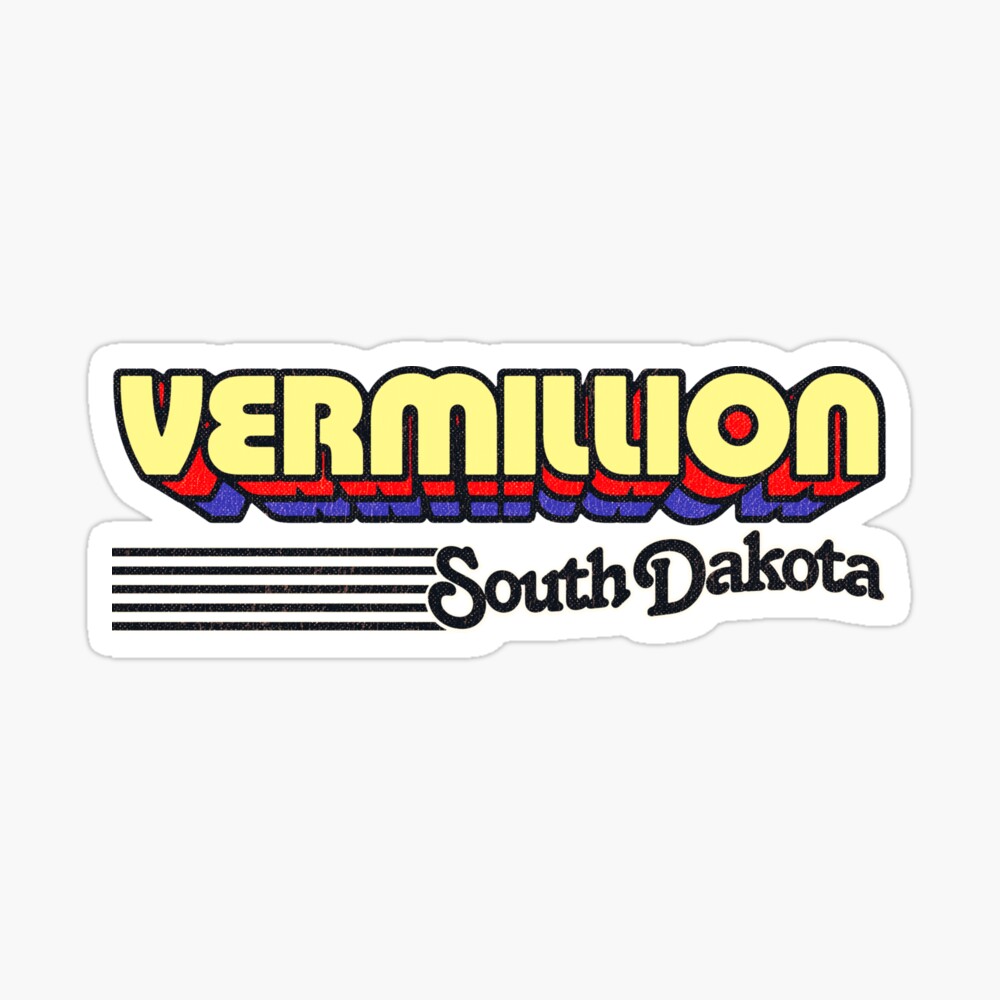 Vermillion, South Dakota | Retro Stripes Sticker