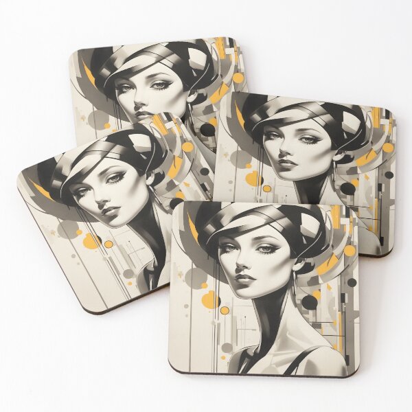 Item preview, Digital Art: Elegant woman in Bauhaus style: fine art print, apparel, wall decor designed and sold by VonRauenfeld.