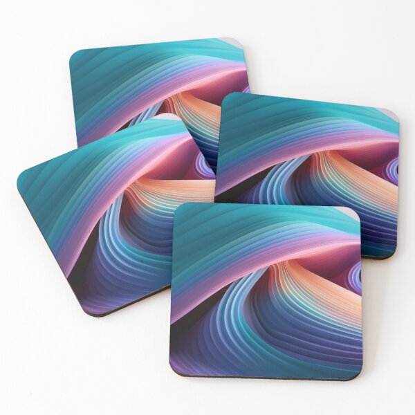 Item preview, 3D Layered Organic Forms: Light Emerald & Purple with Soft Gradients designed and sold by PaintbrushPlace.