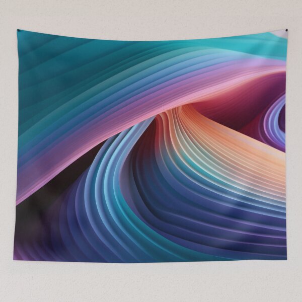 Item preview, 3D Layered Organic Forms: Light Emerald & Purple with Soft Gradients designed and sold by PaintbrushPlace.