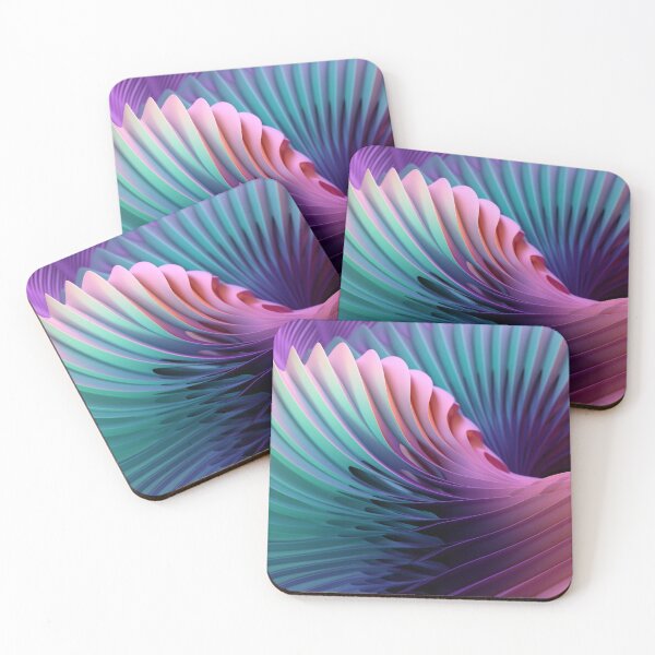 Item preview, Textured 3D Abstract Art: Light Emerald & Purple with Organic Layers designed and sold by PaintbrushPlace.