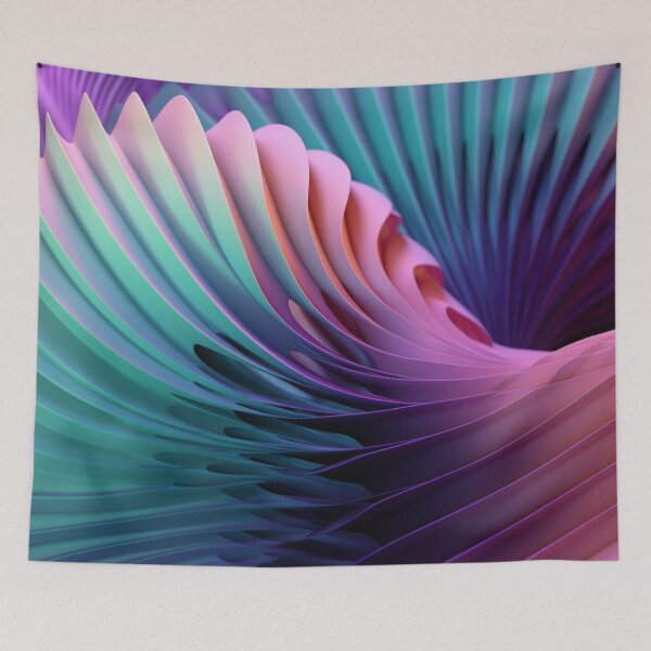 Item preview, Textured 3D Abstract Art: Light Emerald & Purple with Organic Layers designed and sold by PaintbrushPlace.