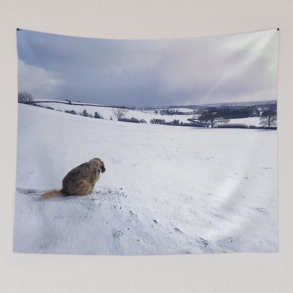 Item preview, Snow covered Spinone view designed and sold by FOLK ART FUSION by heidiannemorris.