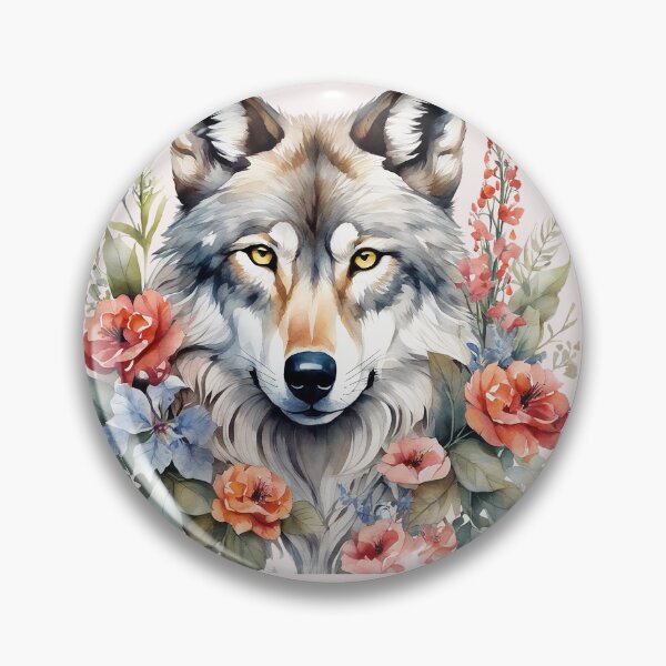 Item preview, wolf with flowers 5 designed and sold by SchokoGoth.