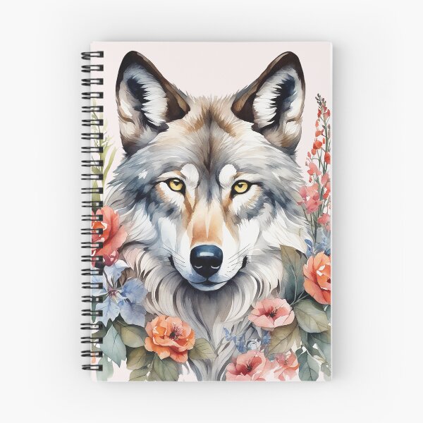 Item preview, wolf with flowers 5 designed and sold by SchokoGoth.