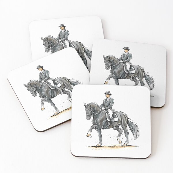 Item preview, Black horse Totilas dressage watercolor designed and sold by Motivburg.