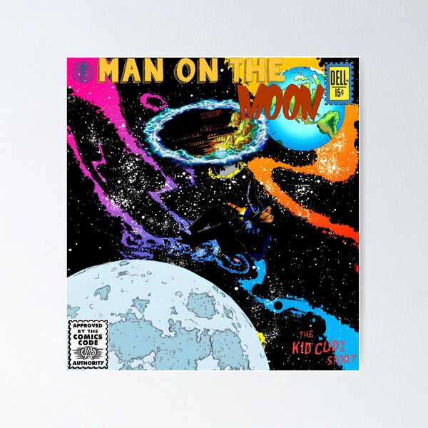 Artikel-Vorschau von Kid Cudi Man On The Moon Comic-Poster, designt und verkauft von RythemVisions.