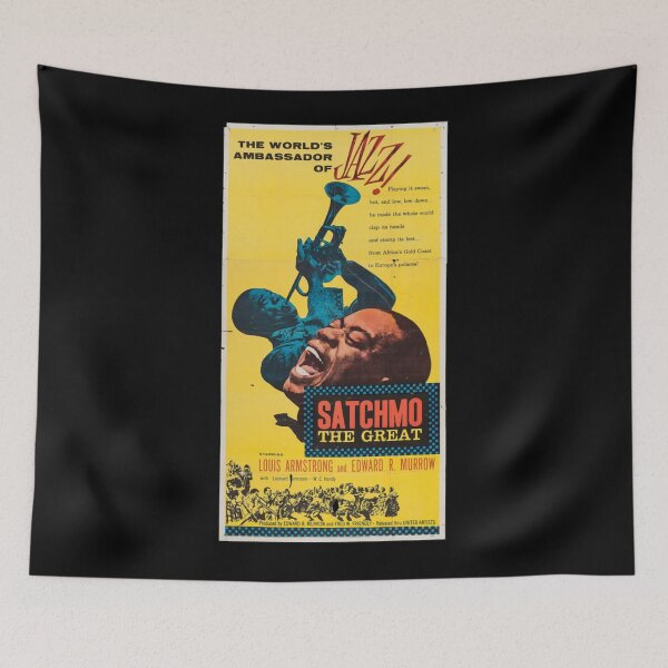 Aperçu de l'œuvre Satchmo & Lóuìs Ármstròng - Œuvre d'art de concert de jazz historique - Design rétro classique vintage des années 1920 créée et vendue par FashionsRedBu.