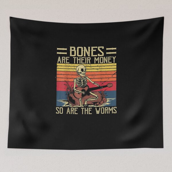 Item preview, Bones Are Their Money Skeleton Playing Guitar Retro Vintage designed and sold by JonLang1.