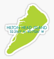 Hilton Head Island Coordinates Sticker