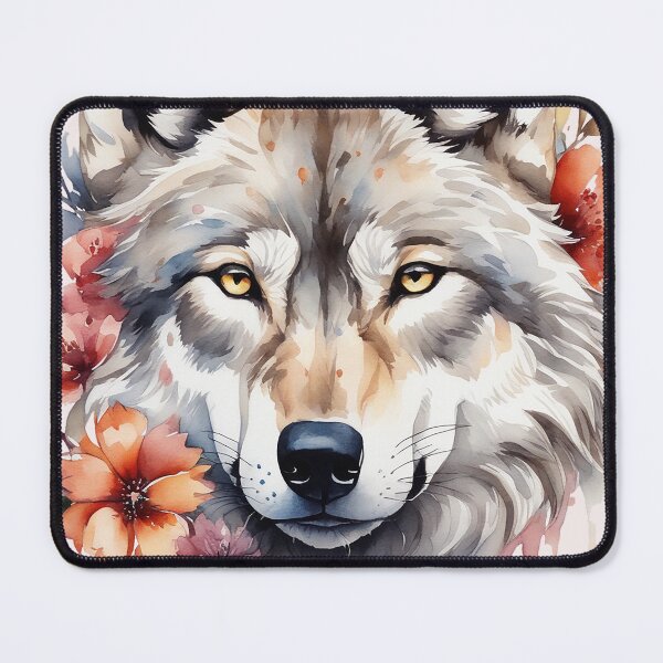 Item preview, wolf with flowers 6 designed and sold by SchokoGoth.