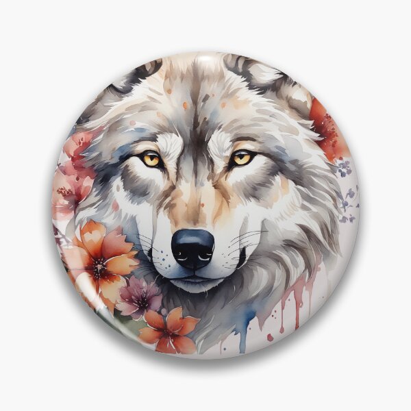 Item preview, wolf with flowers 6 designed and sold by SchokoGoth.