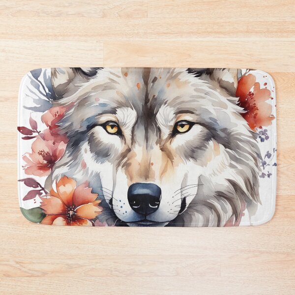 Item preview, wolf with flowers 6 designed and sold by SchokoGoth.