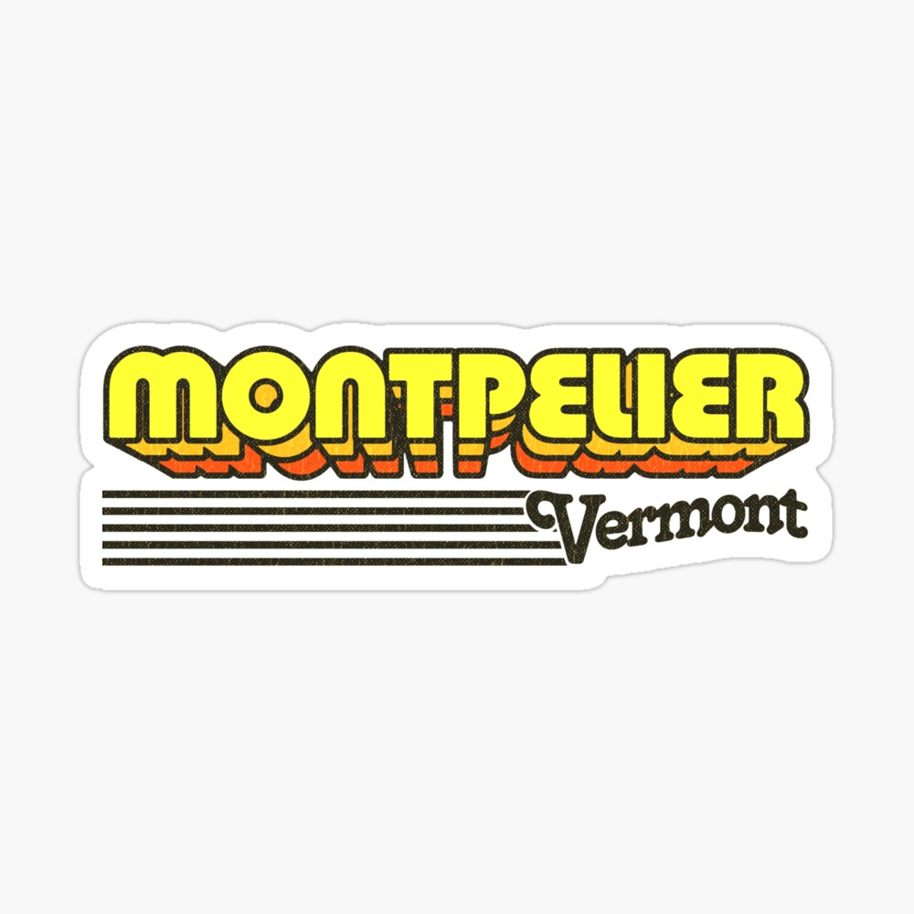 Montpelier, Vermont | Retro Stripes Sticker