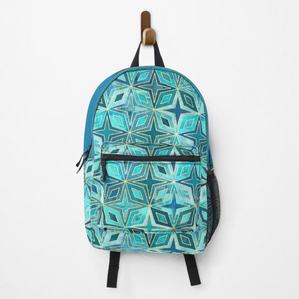 Item preview, Teal and Blue Stars and Diamonds Abstract Geometric designed and sold by micklyn.