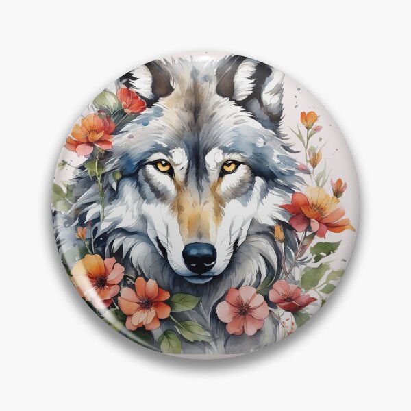 Item preview, wolf with flowers 7 designed and sold by SchokoGoth.