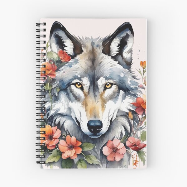 Item preview, wolf with flowers 7 designed and sold by SchokoGoth.