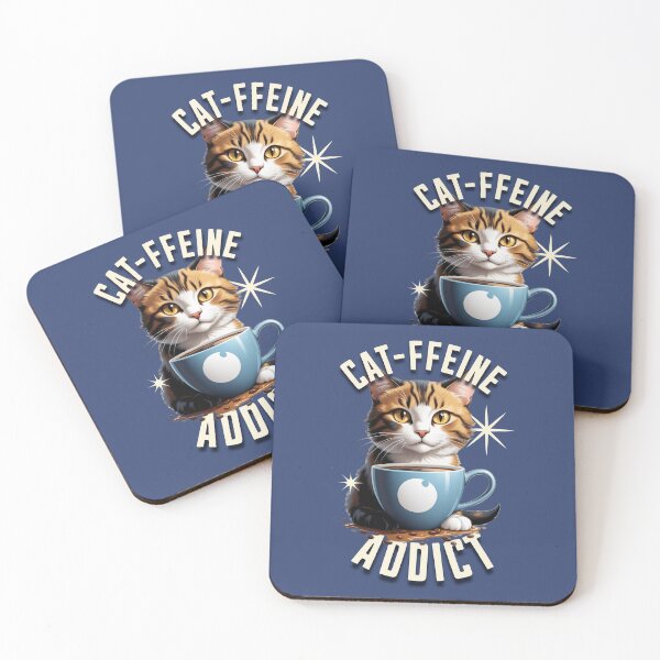 Item preview, Cat-ffeine Addict ☕ designed and sold by RuyaFab.
