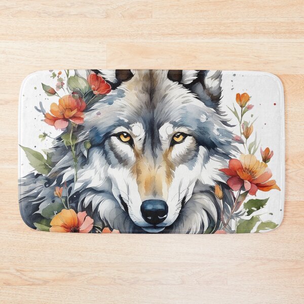 Item preview, wolf with flowers 7 designed and sold by SchokoGoth.